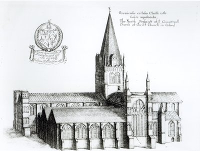 The North Prospect of Conventual Church of Christ Church in Oxford by English School